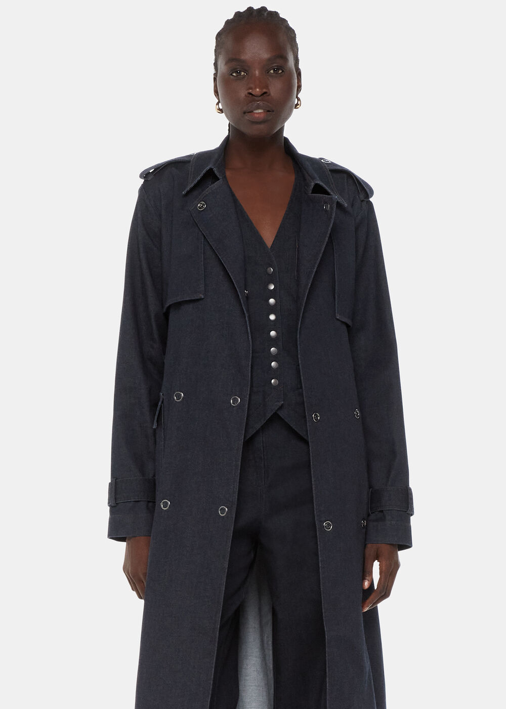 Cara Denim Trench Coat